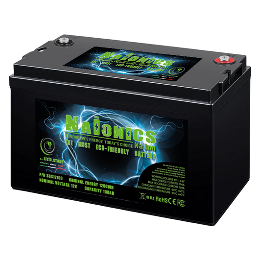 Batteria al Sale NAIONICS 12V 100Ah 1200Wh 100A BMS SiB Sodium Na-ion